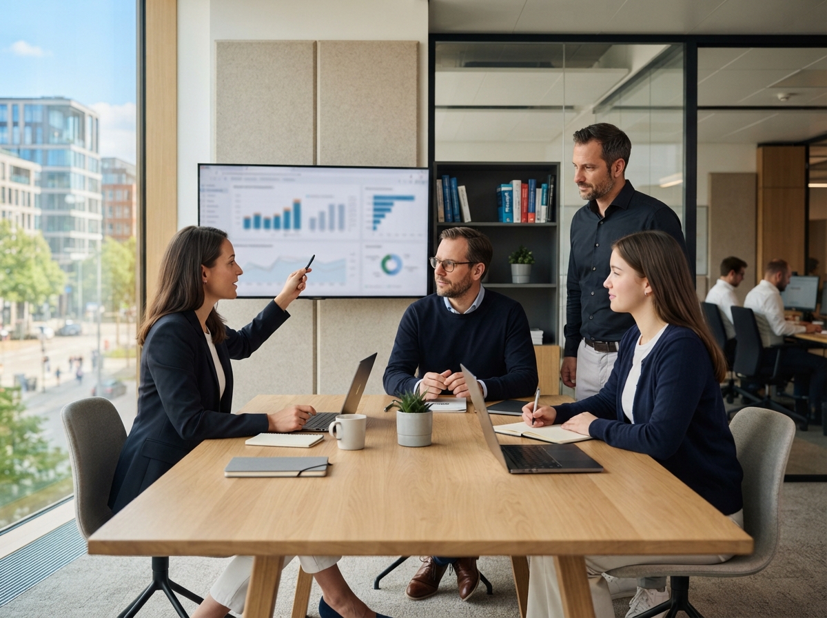 Analytici NexQuant kontrolují zprávy o validaci modelu a integritě dat